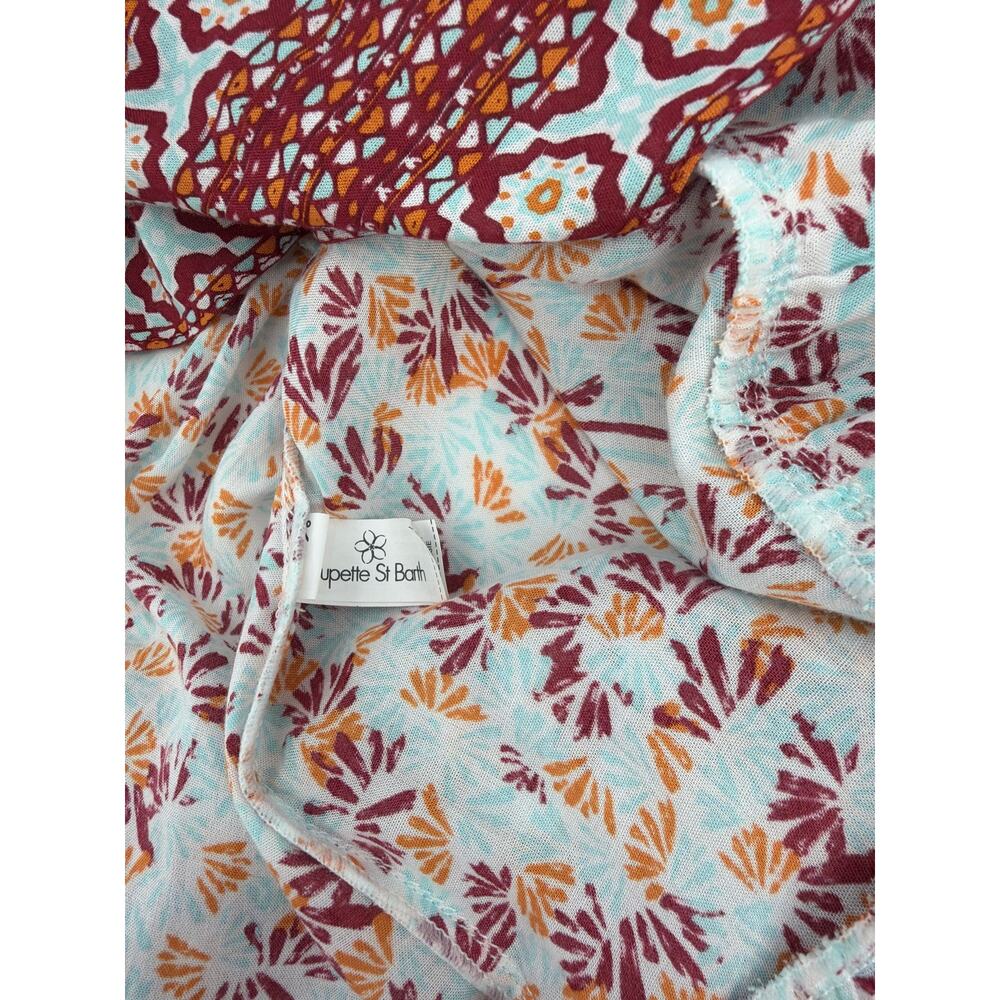 Poupette St Barth Camila Mini Dress Floral Boho Ruffle Smocked Size Medium - Picture 10 of 10